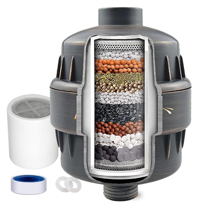 Aquatrend Shower Water Filter 15 Stage Shower Head Filter for Hard Water High Output Water Filters for Removing Chlorine and Fluoride Improves the Condition of Your Skin Hair and Nails  ORB