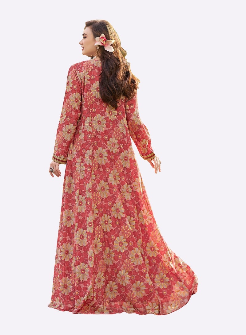 Sara Arabia جلابية سارة العربية بتصميم زهور مذهل - Image 2