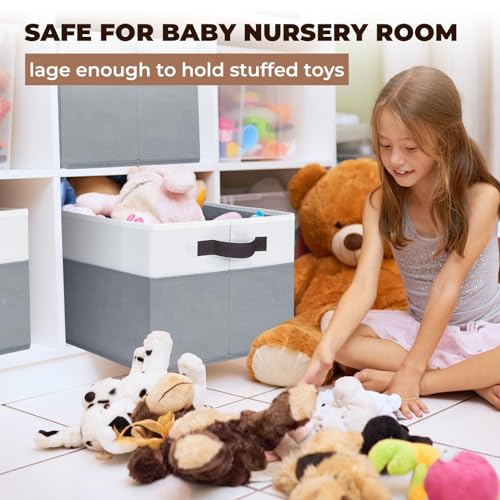 Criusia 6 Pack Clothes Bins for Organization - 16x12 Extra Large Storage Baskets for Shelves Closet Bedroom - Toy Storage Organizer Bins Boxes Cubes for Nursery - RV Apartment Essentials - Image 4