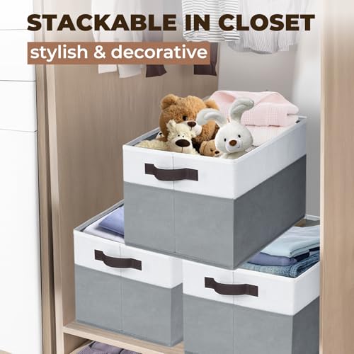 Criusia 6 Pack Clothes Bins for Organization - 16x12 Extra Large Storage Baskets for Shelves Closet Bedroom - Toy Storage Organizer Bins Boxes Cubes for Nursery - RV Apartment Essentials - Image 5