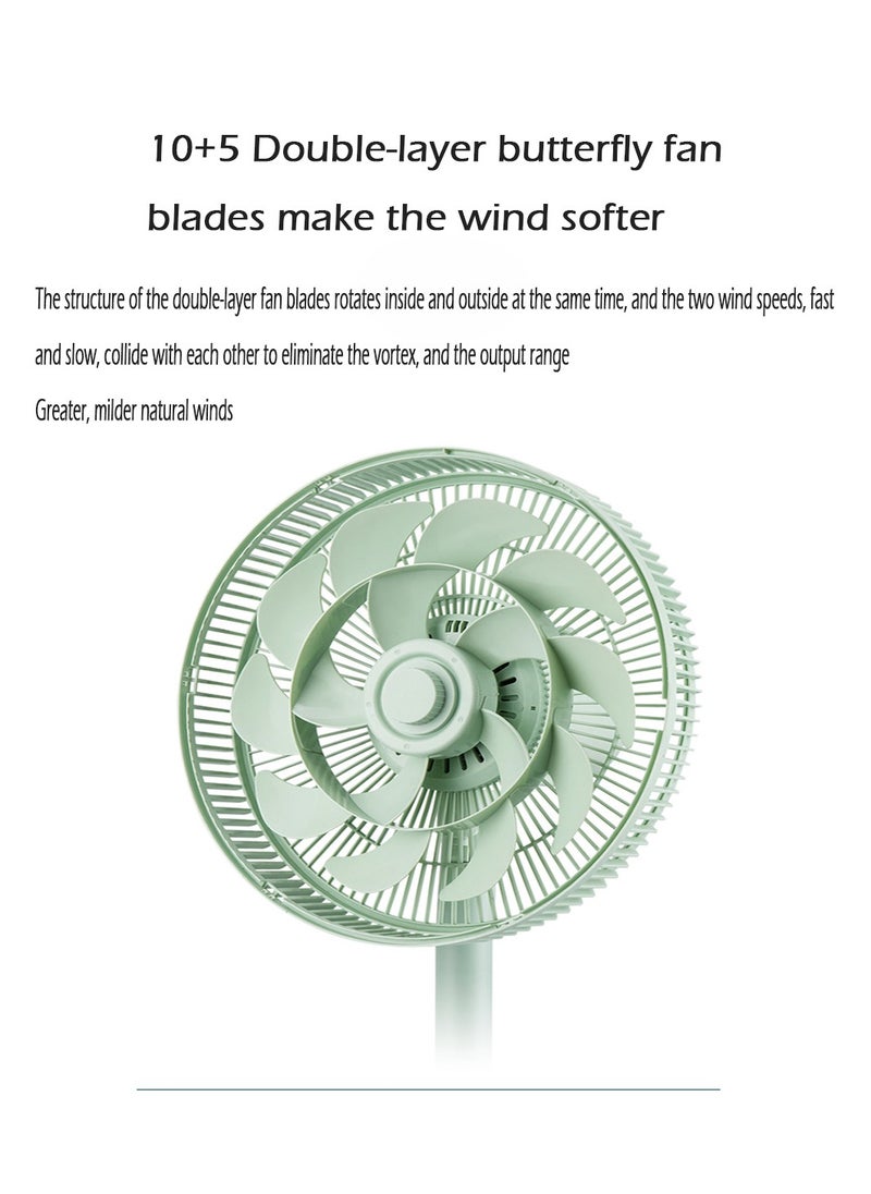 15 Blade Pedestal Air Circulation Stand Fan 3 Speed Adjustment Mechanical Knob Control Electric Fan with Double Layer Butterfly Fan Blades For Home Office