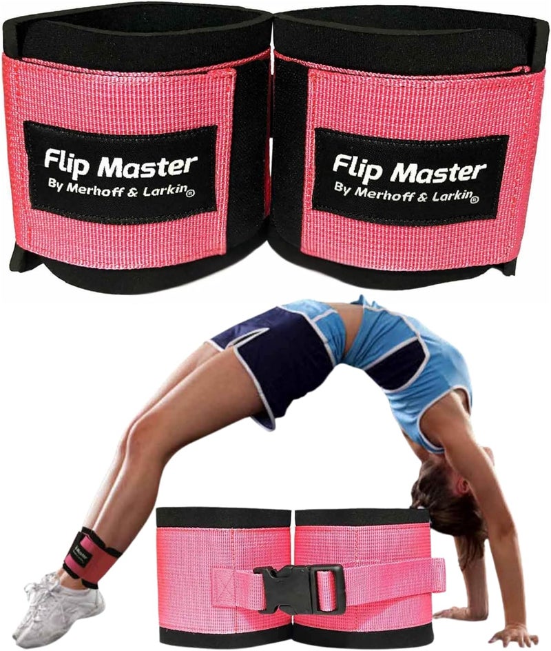 Merhoff Larkin Flip Master Ankle Straps Tumbling Trainer | Gymnastics & Cheerleading Equipment For Back Flip/Tuck & Handspring Form | Adjustable Bands for Girls, Boys & Adults | For Cheer, Dance & Gymnastic Practice - Image 1