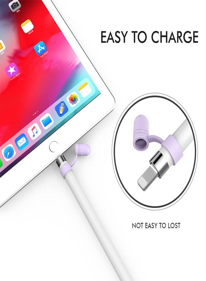 AHASTYLE Silicone Cap for Apple Pencil 1st Generation 3 Pack Anti-Lost Apple Pencil Cap Cover Accessories Replacement Cap Compatible with Apple Pencil 1st Gen (White,Purple,Pink) - Image 3
