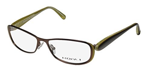 Koali 7186k For Ladies/Women Designer Full-Rim Shape Light Weight Adjustable Pads Eyeglasses/Spectacles (52-15-130, Brown/Yellow) - Image 1