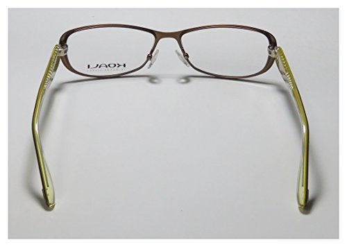 Koali 7186k For Ladies/Women Designer Full-Rim Shape Light Weight Adjustable Pads Eyeglasses/Spectacles (52-15-130, Brown/Yellow) - Image 5