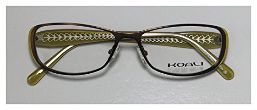 Koali 7186k For Ladies/Women Designer Full-Rim Shape Light Weight Adjustable Pads Eyeglasses/Spectacles (52-15-130, Brown/Yellow) - Image 2