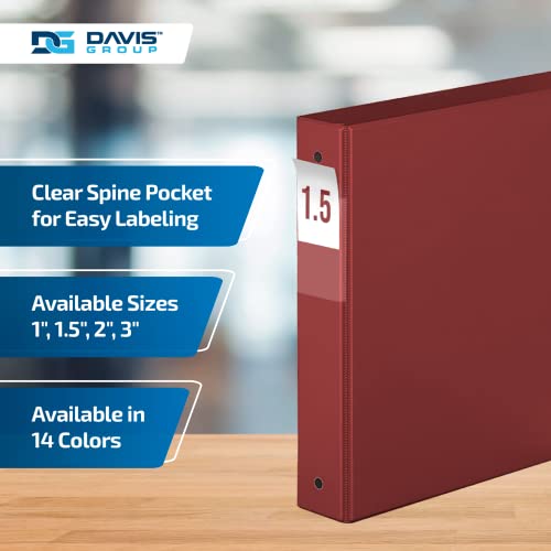 Davis Group Premium Economy 6-Pack 3-Ring Binders for School or Office, Round-Ring Binders, 1.5 Inch, Burgundy - Image 4