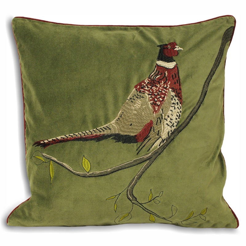 Riva Home Hunter Velvet Cushion Cover Green 45 x 45cm