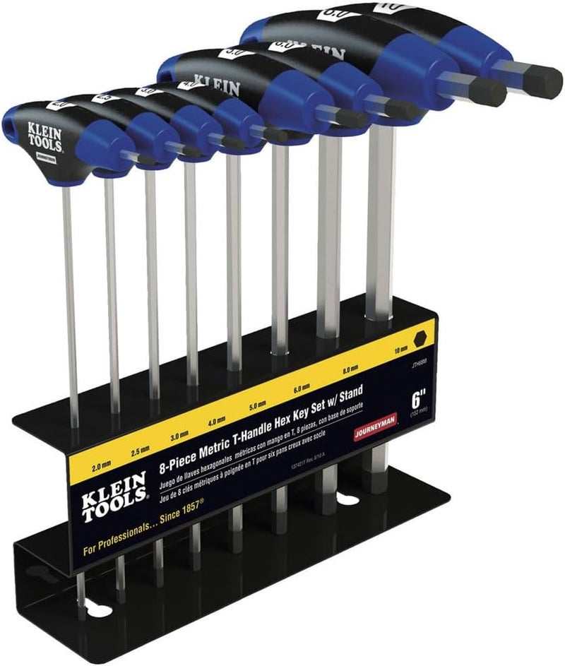 Klein Tools 8-Piece Metric T-Handle Hex Key Set with 6-Inch Blades and Stand - Image 1
