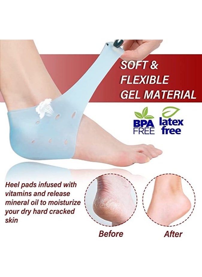 KASTWAVE - Heel Cups for Heel Pain Heel Protectors 2 Pairs Plantar Fasciitis Relief and Heel Supports Heel Sleeves Great for Heel Spurs Heel Pain Heal Dry Cracked Heels Achilles Tendinitis - Image 1