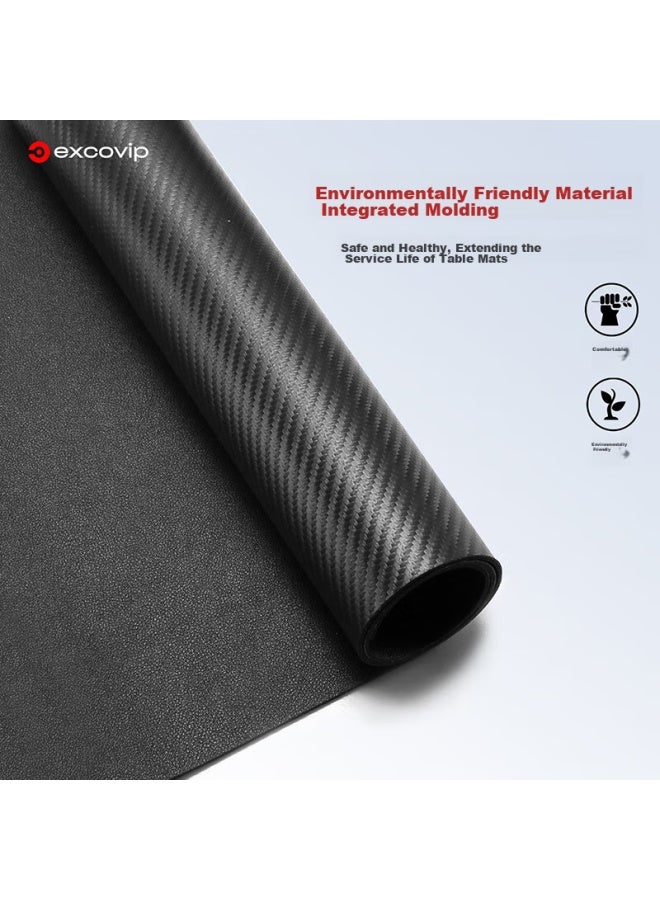 Exco Carbon Fiber Mouse Pad, Computer Desk Mat, Laptop Office Desk Pad, Large Pu Leather Texture, Double-sided Waterproof Leather, Gaming Desk Mat, Gaming Keyboard Pad 0109 - Image 3