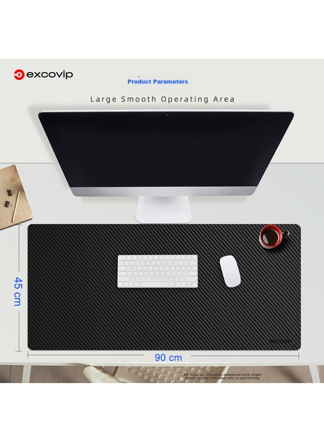 Exco Carbon Fiber Mouse Pad, Computer Desk Mat, Laptop Office Desk Pad, Large Pu Leather Texture, Double-sided Waterproof Leather, Gaming Desk Mat, Gaming Keyboard Pad 0109 - Image 4