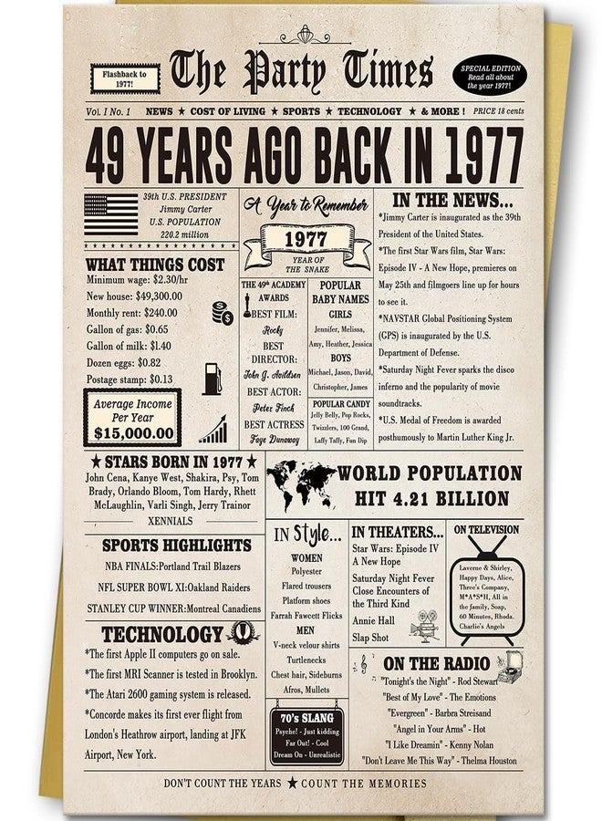 Londue Happy 49th Birthday Card for Women Men, Funny 49 Year Old Birthday Gifts Card for Husband Wife Him Her, Retro 49th Bday Decorations - Image 1