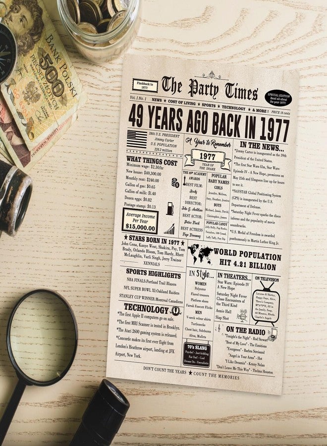 Londue Happy 49th Birthday Card for Women Men, Funny 49 Year Old Birthday Gifts Card for Husband Wife Him Her, Retro 49th Bday Decorations - Image 5