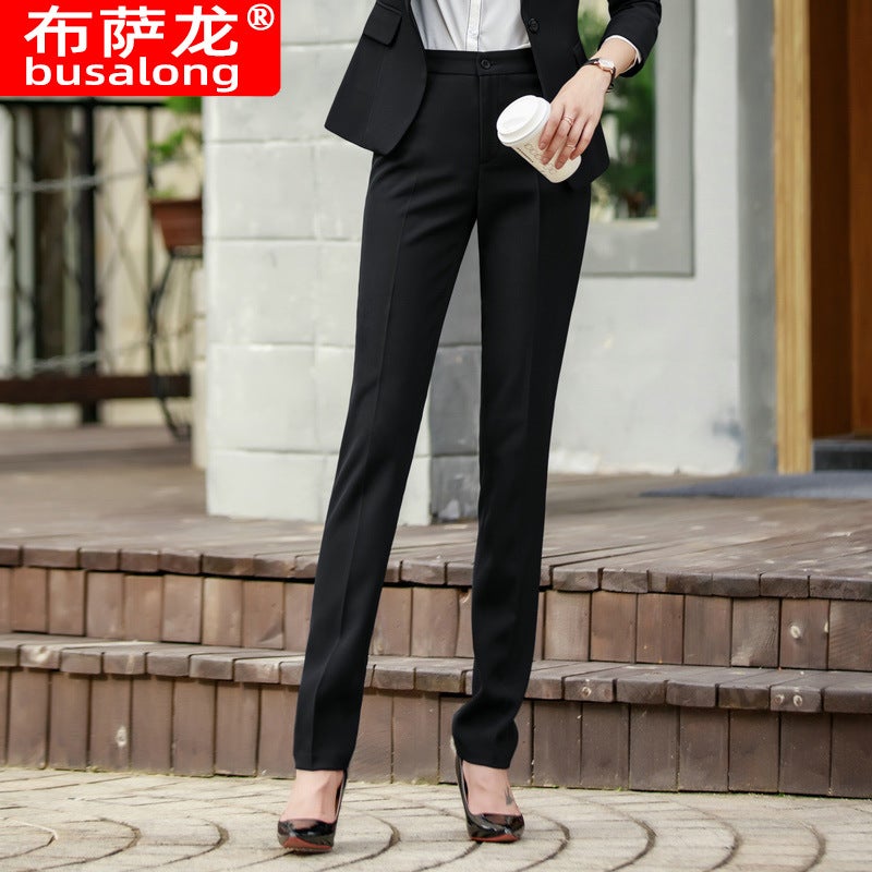 Autumn and winter hot sale OL classic long-sleeved professional womens pants suit interview sales formal wear work suit 1805 Black trousers - Image 1