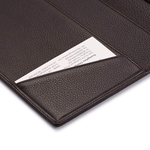 HISCOW Leather Junior Padfolio for Men & Women with Pen Loop, Italian Calfskin, Business Portfolio Notebook Folder (Pebbled Coffee) - Image 5