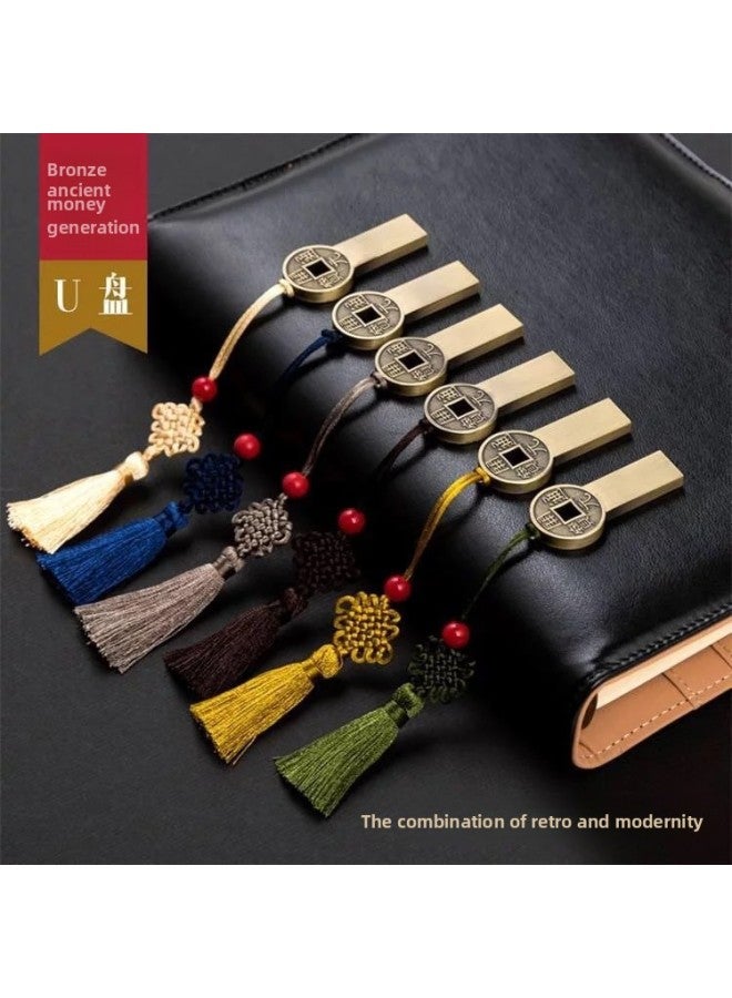 Chinese Style Ruyi Window Flower Card U Disk Personalized Logo Engraving Metal Retro Wedding USB Gift Box-Capacity:128gb-four Leaf Clover-official Standard - Image 3