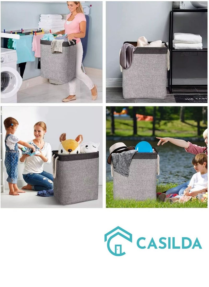 Casilda Collapsible Fabric Large Storage Basket with Storage Bin for Organizing Blanket, Toy for Closet Shelf