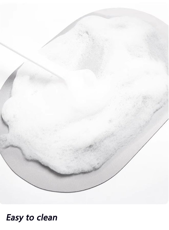 XiuWoo Rubber Bath mats Quick-Drying Non-Slip Bathroom mat Super Absorbent Bath mat Instant Dry Bath mat, Bathroom Rug in Front of The Kitchen Sink, Shower Room, Bathtub, Oval - Image 4