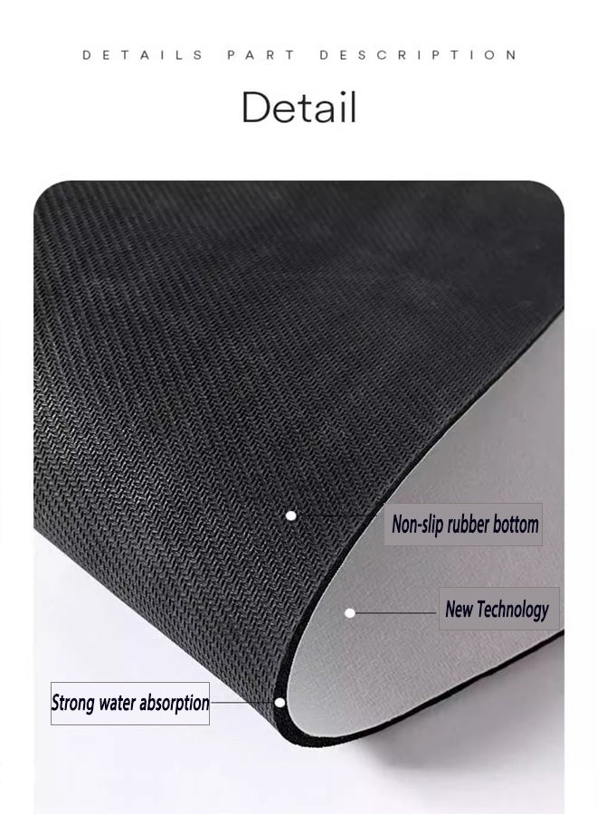 XiuWoo Rubber Bath mats Quick-Drying Non-Slip Bathroom mat Super Absorbent Bath mat Instant Dry Bath mat, Bathroom Rug in Front of The Kitchen Sink, Shower Room, Bathtub, Oval - Image 3