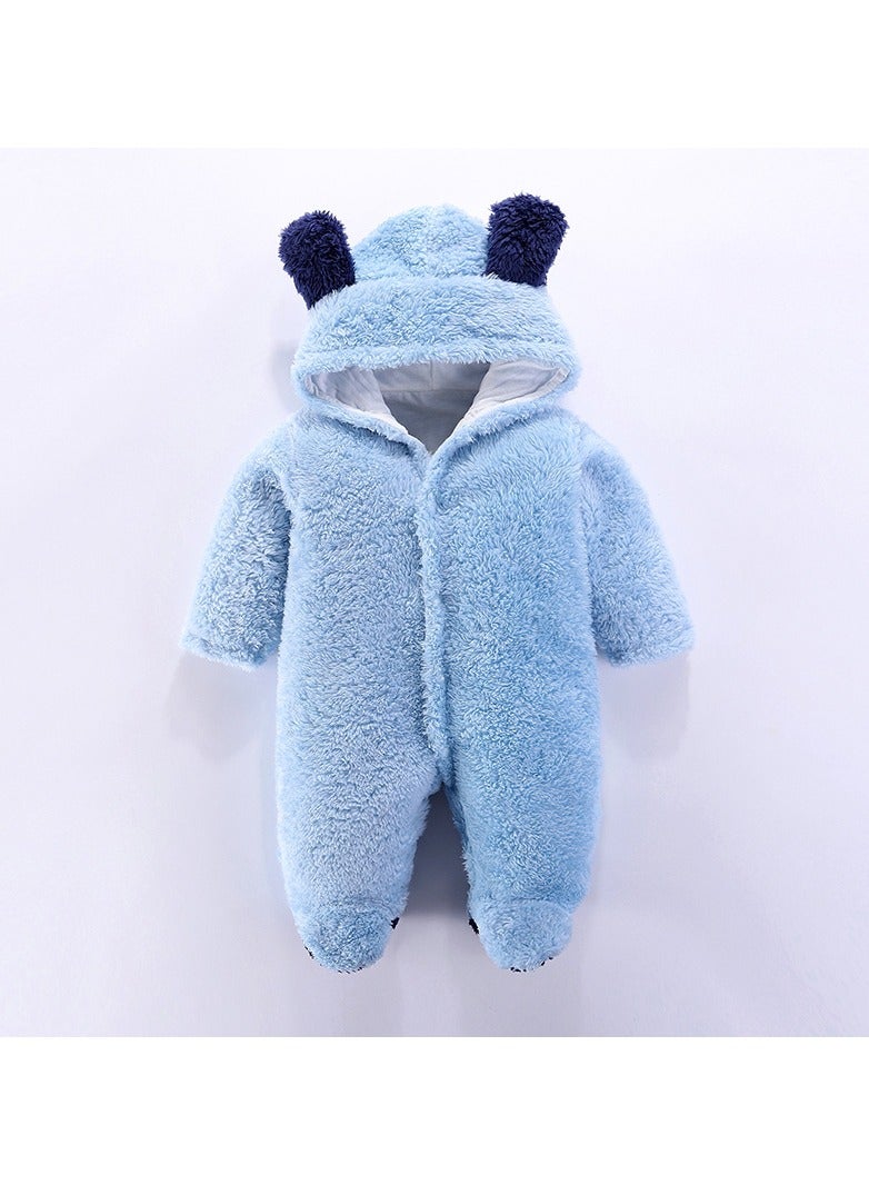 Loquat Infant Autumn And Winter Hooded And Thickened Jumpsuit 