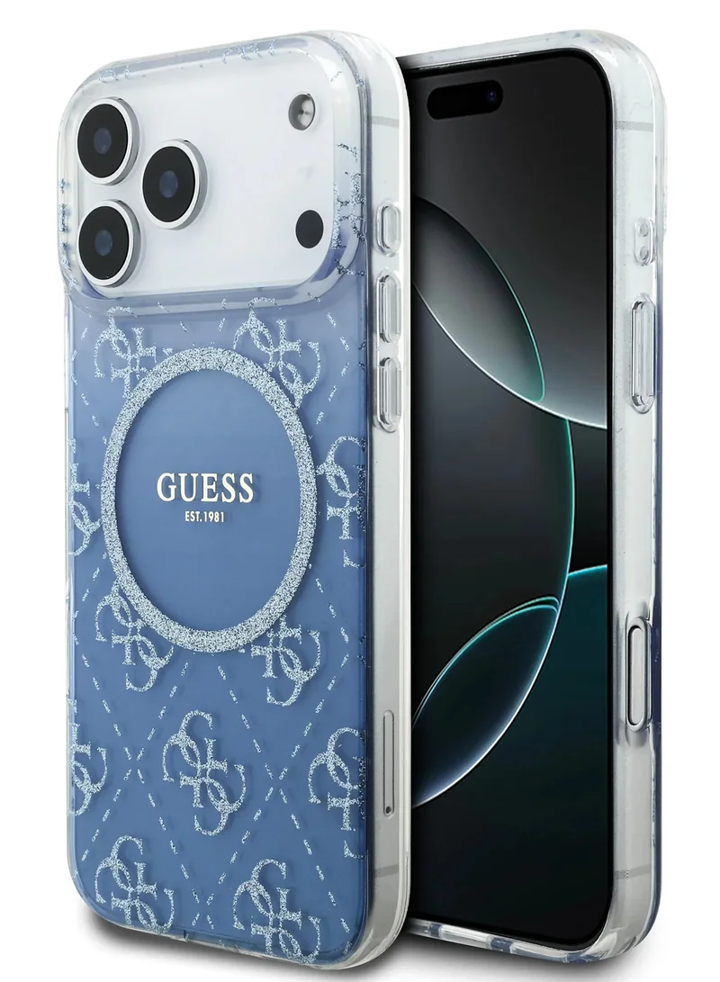 GUESS iPhone 17 Pro Max MagSafe Case / MagSafe PC+TPU Case with Gradient Glitter - Blue