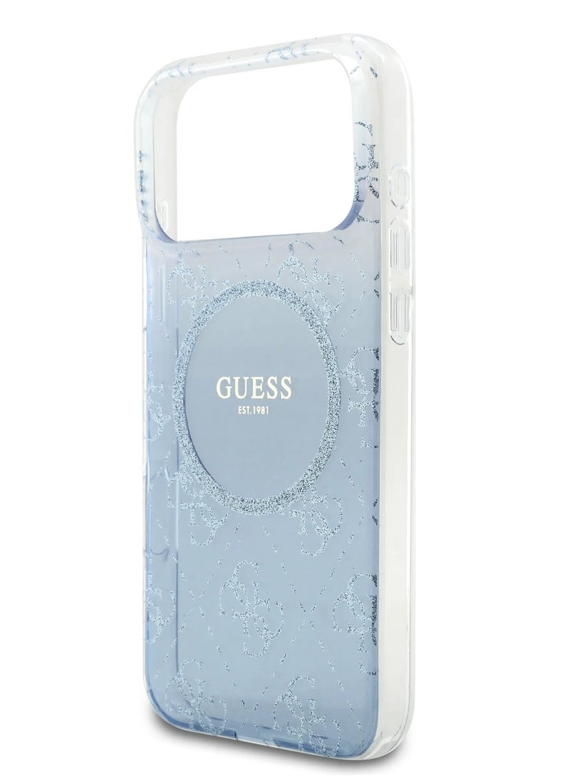 GUESS iPhone 17 Pro Max MagSafe Case / MagSafe PC+TPU Case with Gradient Glitter - Blue - Image 4
