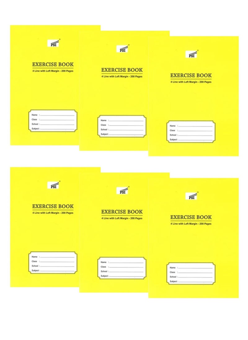 Psi - 6-Piece Exercise Note Book Four Lined 200 Pages - Image 1