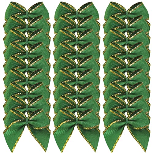 Micomon 50pcs 1.2-Inch Mini Ribbon Bows for Crafts - Small Green Bows for Christmas Decoration - Image 2
