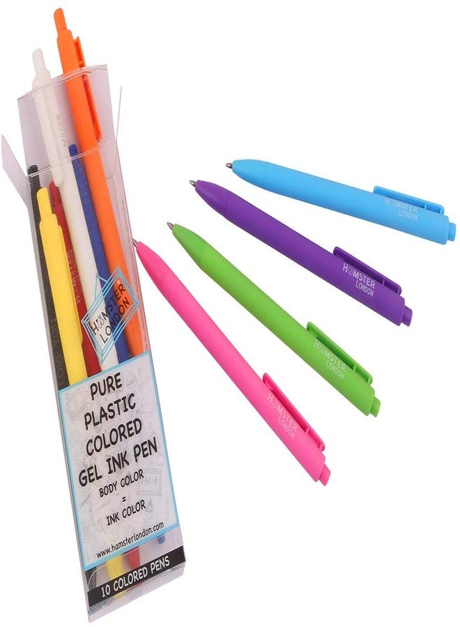 HAMSTER London Pure 10 Coloured Gel Ink Pen, Gel Ink Pens, Color Ink Pens, Pen for Gift, Pack of 10 - Image 3