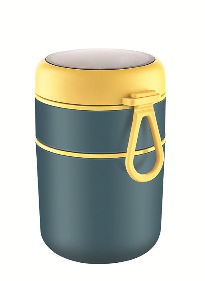 HOMESTAR - Portable Stainless Steel Double Layer Breakfast Cup Soup Food Storage Container Lunch Box for Student Worker Navy - Image 1