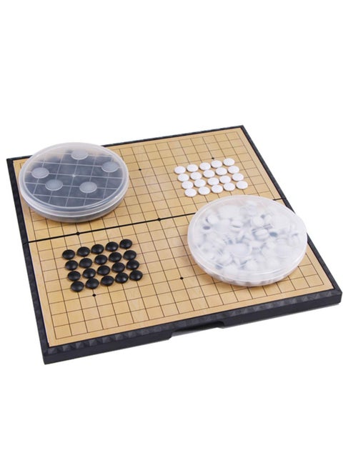 11.2 Inches Magnetic Go Game Set Travel Foldable Board Game Set with Magnetic Plastic Stones Go Game Rules for Beginner/Kids/Adults (Weiqi)