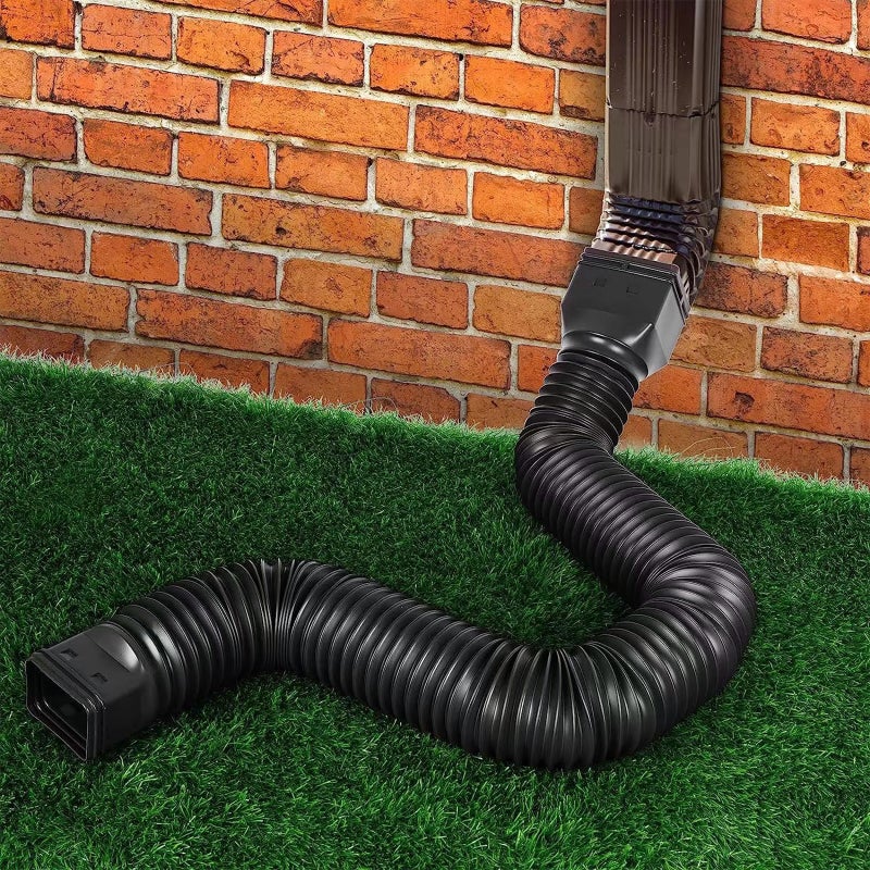 Rain Gutter Downspout Extensions Flexible Down Spout Drain Extender with 3x4in and 2x3in Connectors Extendable from 21 to 60 Inches Screws for Included - Image 3