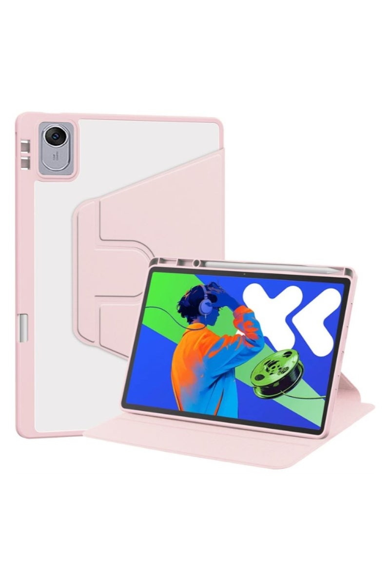 لـ Lenovo Tab M11 11 بوصة غطاء الحالة,حالة الحماية اللوحية,تصميم الدوار 360 درجة من الاكريليك,استيقاظ / نوم تلقائي,جلد ناعم,وردي - Image 1