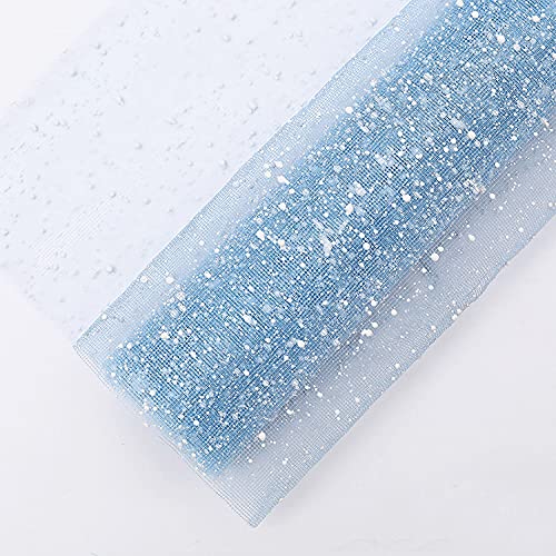 3A Featuretail 8ft Length/19in Width Snow Net Fabric Roll for Flowers Wrapping, Gift Wrapping, DIY Craft & Decoration (Light Blue, 1 Roll), Polyester - Image 5