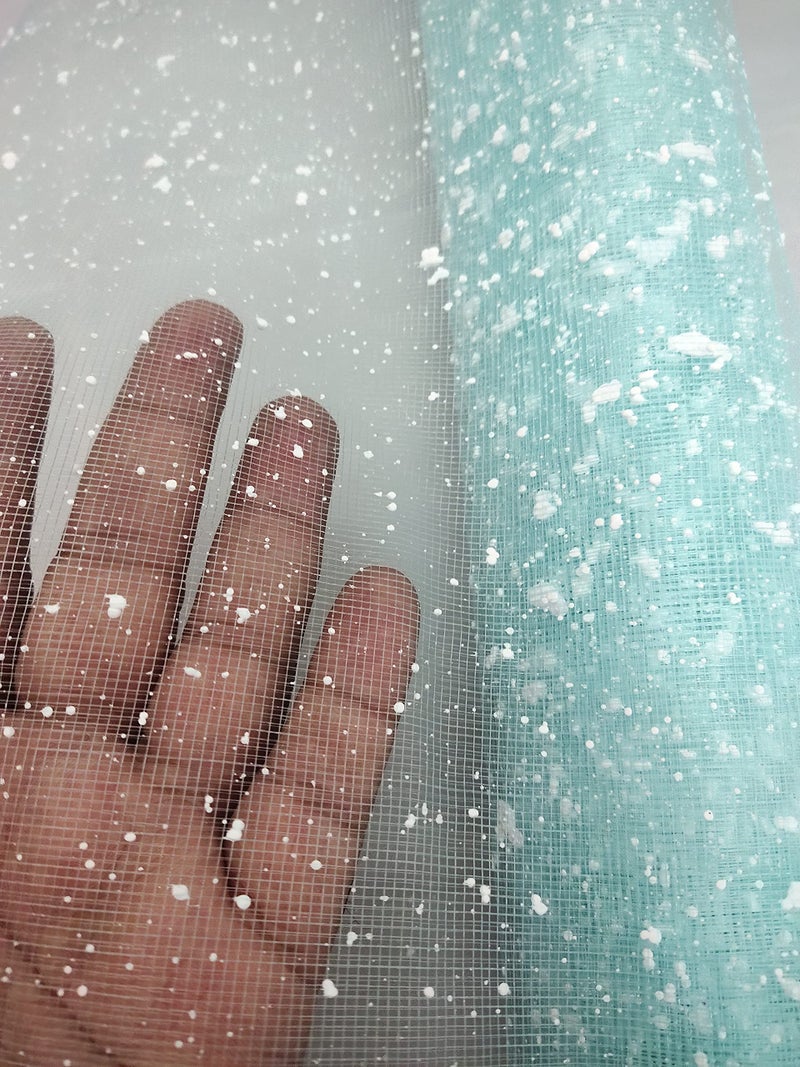3A Featuretail 8ft Length/19in Width Snow Net Fabric Roll for Flowers Wrapping, Gift Wrapping, DIY Craft & Decoration (Light Blue, 1 Roll), Polyester - Image 2