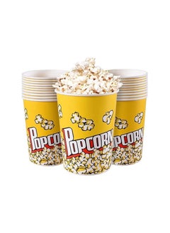 Star Pop Corn Cup 30 Pieces Disposable Leak-Free Stackable Paper Popcorn Cups Buckets Boxes Containers for Kids Party, Birthday, Movie Theater, Party Supplies, 46oz Cup  - Image 1