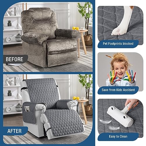 TAOCOCO 100% Waterproof Recliner Cover - Recliner Cover with Non-Slip Granule, Recliner Chair Covers with Elastic Band, Recliner Chair Covers for Reclining Chair(Dark Grey, Small-22'') - Image 4