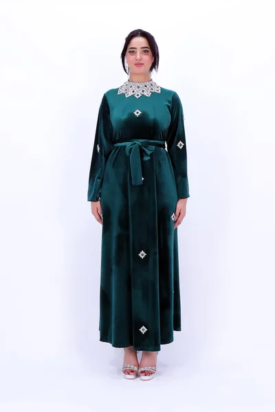 In Love Luxurious Velvet Women's Dress with Elegant Embroidery – Winter Collection