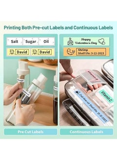 General Label Maker Machine with Tape, Portable Bluetooth Printer, Small Smart Phone Handheld Sticker Mini Labeler Multiple Templates Font Icon Easy to Use Inkless Rechargeable F Office Home  - Image 2