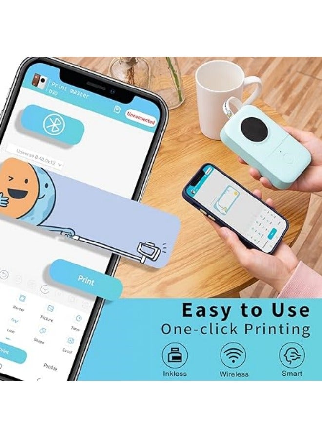 general Label Maker Machine with Tape, Portable Bluetooth Printer, Small Smart Phone Handheld Sticker Mini Labeler Multiple Templates Font Icon Easy to Use Inkless Rechargeable F Office Home - Image 4