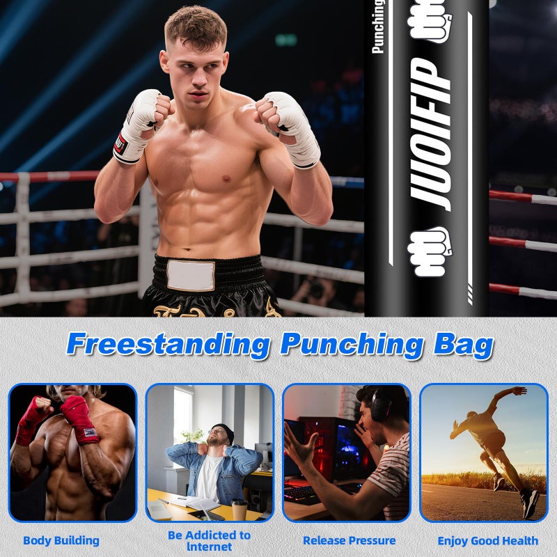 JUOIFIP Freestanding Punching Bag with Stand, Men Standing Kickboxing Bag, Heavy Boxing for Adult Teens, Suitable for MMA Dummy Karate Home Gym Training Equipment ï¼ˆExcludes Gloves and Pumpsï¼‰ - Image 3