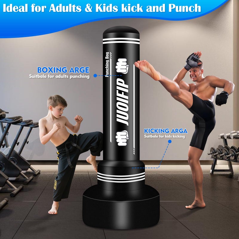 JUOIFIP Freestanding Punching Bag with Stand, Men Standing Kickboxing Bag, Heavy Boxing for Adult Teens, Suitable for MMA Dummy Karate Home Gym Training Equipment ï¼ˆExcludes Gloves and Pumpsï¼‰ - Image 2