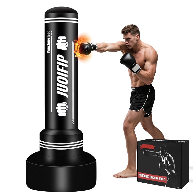 JUOIFIP Freestanding Punching Bag with Stand, Men Standing Kickboxing Bag, Heavy Boxing for Adult Teens, Suitable for MMA Dummy Karate Home Gym Training Equipment ï¼ˆExcludes Gloves and Pumpsï¼‰ - Image 1