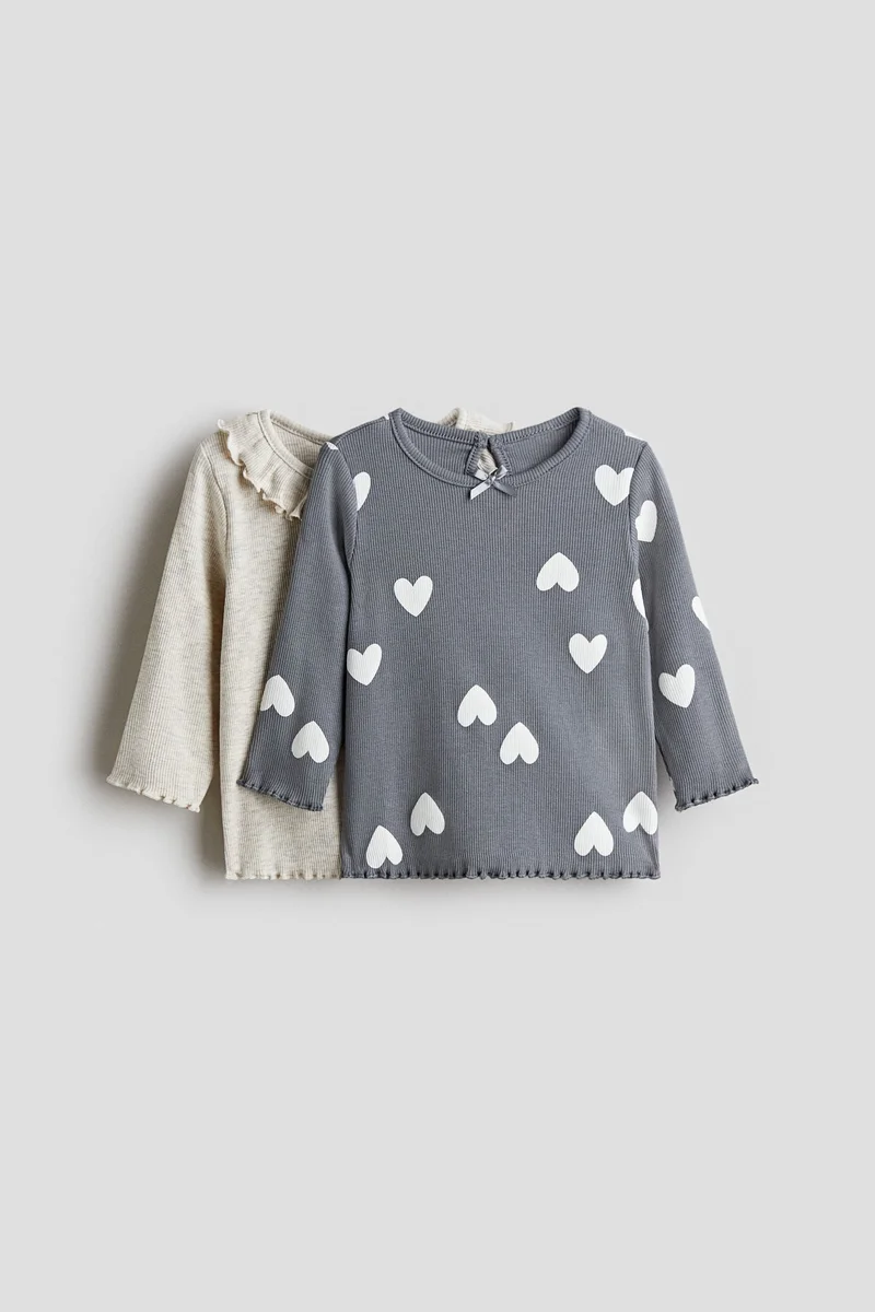 اتش اند ام بلوزة من الجيرسيه المرن - عبوة من قطعتين