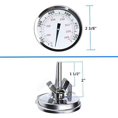 DOZYANT 67088 67731 Thermometer with Tab Replacement for Weber Genesis 300, II and Summit Series, 2-3/8" Diameter Center Mount Thermostat Replace Genesis E/S-310, E/S-330, Lid Temperature Gauge Replacement - Image 3
