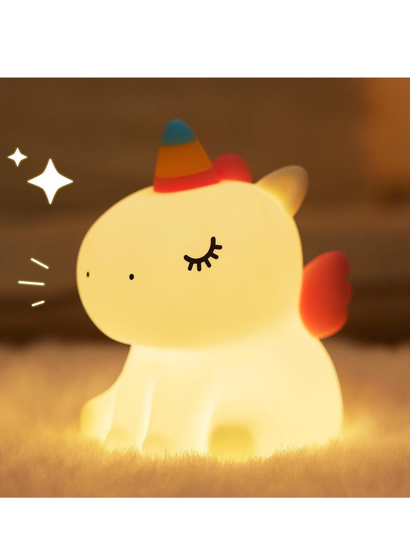 ELTRAZONE Adorable LED Rechargeable Night Light for Kids and Nursery with Remote Control, Soft Silicone Animal Design, Three Adjustable Warm Light Levels, Ideal for Breastfeeding and Bedside Use, Fun and Squishy Gift Idea for Children and Toddlers - Image 1