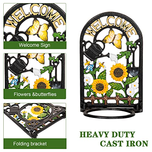 Sungmor Cast Iron Decorative Color-Painted Hanging Plant Shelf - Wall Hanging Flower Holder and Balcony Wall-Mount Flower Stand - Plant Stand on Wall for Indoor and Outdoor Use - Image 4