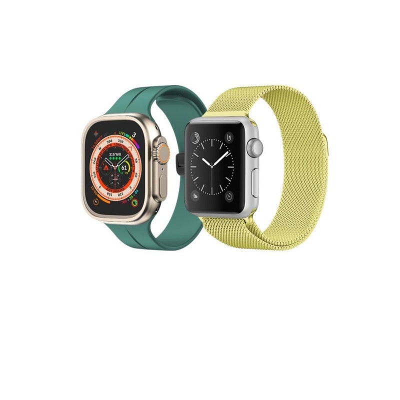 BURAQ 2-Pack Sports Strap Compatible with Apple Watch 49/46/45/44/42mm – Series Ultra 2/Ultra/9/8/7/6/5/4/3/2/1/SE – Model #1249 - Image 2