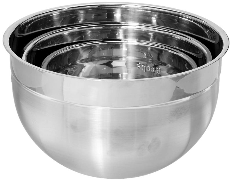 Cuisipro وعاء خلط من الفولاذ المقاوم للصدأ KitchenGrips مجموعة 3 قطع 1.5، 3، 5 كوارت - Image 1